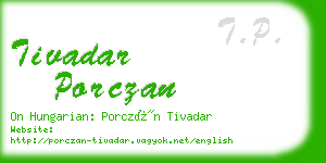 tivadar porczan business card